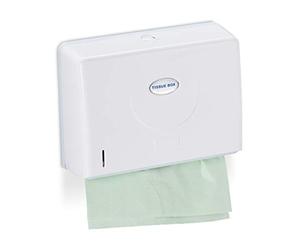 Relaxdays Distributeur de Serviettes en Papier, Mural, pour des essuie-Main de Taille H2, HLP 20,5 x 27,5 x 10 cm, Blanc