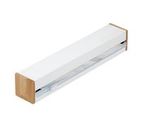 Relaxdays Distributeur Film Alimentaire, HxLxP : 6x35x7 cm, dérouleur magnétique, Aluminium, Conserver Aliments, Blanc