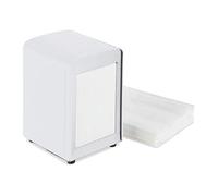 Relaxdays Distributeur serviettes de table, Vintage Rétro restaurant Support porte serviette HxlxP: 15x9,5x11 cm, blanc