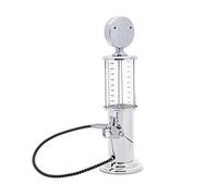 Relaxdays Distributeur station-service chrome design pompe à essence capacité 900 ml tireuse bière pistolet avec tuyau 56 cm robinet distributeur boissons avec ou sans alcool, gris argenté