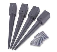 Manchons Relaxdays, lot de 4, 750 mm, pour 60x60 mm, anthracite