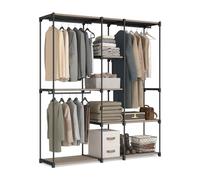 Relaxdays Garde-Robe, Armoire Ouverte, étagères et Barres à vêtements, Portant, système modulaire Flexible, Blanc