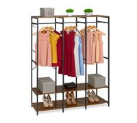 Relaxdays Dressing ouvert avec tringles & étagères