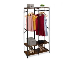 Relaxdays Dressing ouvert avec tringles & étagères
