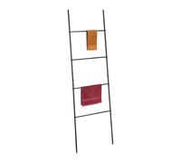Relaxdays Échelle Porte-Serviettes de Salle de Bain, 4 Barres, pour Serviettes et vêtements, H x L : 171 x 55 cm, Noire