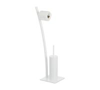 Relaxdays Ensemble accessoires WC blanc