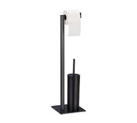 Relaxdays Brosse WC et dérouleur papier noir mat