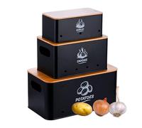 Relaxdays Boîte de rangement 3 pièces bambou