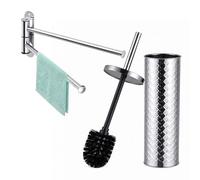 Relaxdays Kit sdb : porte-serviettes et brosse WC