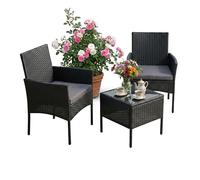 Relaxdays Ensemble jardin polyrotin 3 pièces