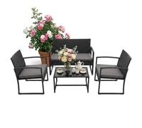 Relaxdays Ensemble jardin résine 4 pièces