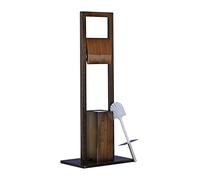 Relaxdays Set WC Porte Papier Brosse Bambou Marron