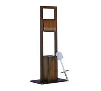 Relaxdays Ensemble Porte Papier Toilettes Porte Brosse WC Sur Pied Distributeur de Papier SDB Bambou 82x36x21cm, Marron