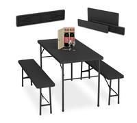 Relaxdays Ensemble table de jardin et 2 bancs