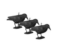 Relaxdays Épouvantail à pigeons, lot de 3 pièces en plastique, pour repousser les oiseaux, pour jardin & balcon, noir
