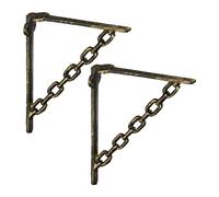Relaxdays Équerre étagère murale lot de 10 bronze