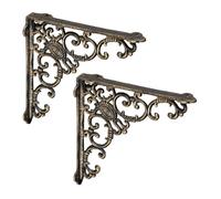 Relaxdays Équerre étagère murale lot de 2 ancien support en fonte de fer ornements baroques vintage couleur bronze