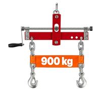 Relaxdays Équilibreur moteur, rouge/argent | grue d'atelier, jusqu'à 900 kg, vis sans fin, 4 chaînes, positionneur