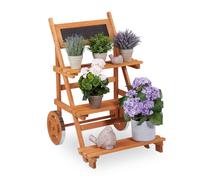 relaxdays Escalier pour fleurs avec roulettes 3 étages