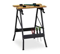 Relaxdays Établi pliable avec quatre étaux