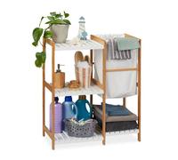 Relaxdays Étagère à 4 niveaux avec panier à linge