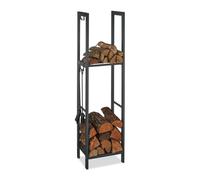 Relaxdays Etagère à bûches 2 niveaux