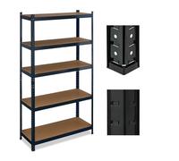 Relaxdays Étagère noire avec 5 niveaux