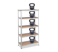 Relaxdays Étagère à Charge Lourde, HLP 180x90x45 cm, capacité 1325 kg, 5 étages, cellier, Cave, Garage, Acier, galvanisé