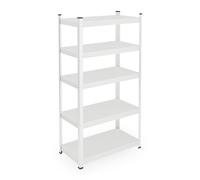 Relaxdays Étagère à Charge Lourde, HxLxP : 150x75x30 cm, Jusqu’à 875 kg, 5 Niveaux, Cave, Garage, Stockage, Acier, Blanc