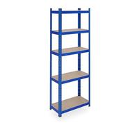 Relaxdays Étagère à charge lourde bleue 5 niveaux