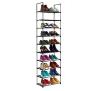 Relaxdays Étagère à Chaussures, 10 Niveaux, Montage emboîtable, HxLxP 174×45×30 cm, métal, Noir