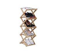 Relaxdays Étagère à Chaussures 5 Niveaux, Meuble Pliant pour Couloir & Chambre, HxLxP 84x28x28 cm, Bambou Naturel