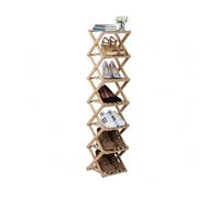 Relaxdays Étagère à Chaussures, 7 Niveaux, Pliable pour Couloir et Chambre, HxLxP 125 x 28 x 28 cm, Bambou Naturel