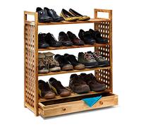 Relaxdays Étagère à chaussures Armoire noyer