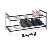 Relaxdays Étagère à chaussures empilable 2 niveaux