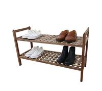 Relaxdays Étagère à chaussures en acacia 2 niveaux