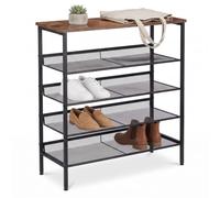 Relaxdays Étagère à chaussures métal et MDF 5 niv.