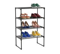 Relaxdays Étagère à chaussures métal, plateaux PVC