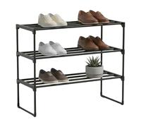 Relaxdays Étagère à chaussures métal, plateaux PVC