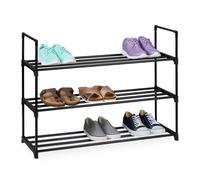 Relaxdays Étagère à chaussures métal, plateaux PVC