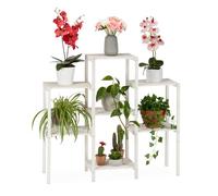 Relaxdays Etagère à fleurs blanche en bois