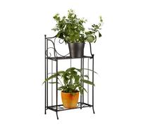 Relaxdays Etagère à fleurs en métal 2 niveaux