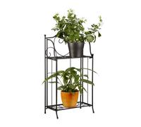 Relaxdays Etagère à fleurs en métal 2 niveaux