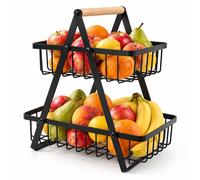 Relaxdays Étagère à fruits 2 niveaux