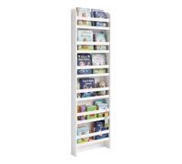 Relaxdays étagère à Livres Enfant, 6 Compartiments, Livres et Jouets, Blanc | MDF, H x L x P : 200 x 55 x 10 cm
