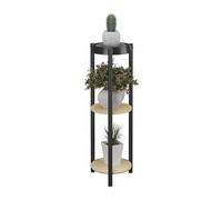 Relaxdays Étagère à Plantes, 3 emplacements, H x L x P : 71 x 24 x 24 cm, pour Votre intérieur, Noir et Nature
