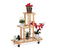 relaxdays Étagère pour plantes en bambou