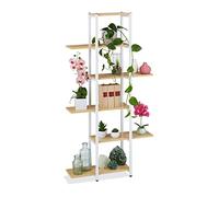 Relaxdays Étagère à plantes, escalier fleurs, 6 niveaux, HLP 150 x 78 x 24 cm, métal, support intérieur