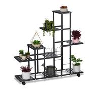 Relaxdays Étagère à plantes noire
