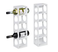 Relaxdays Étagère à vin en bambou lot de 2 blanc